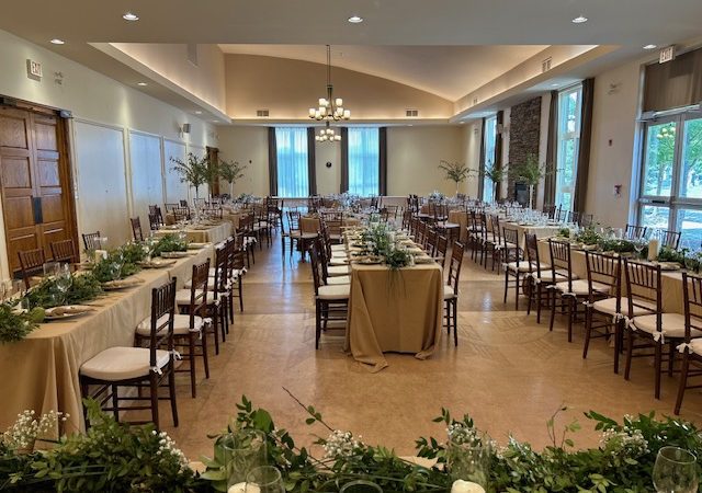 Hall interior reception setup