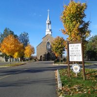Street view fall OLV Church and Banquet Hall